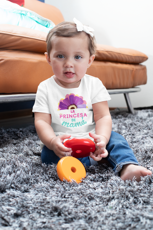 Camiseta para Bebé manga corta - La Princesa de Mamá